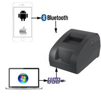 black USB bluetooth Port 58mm thermal Receipt pirnter POS printer low noise printer thermal