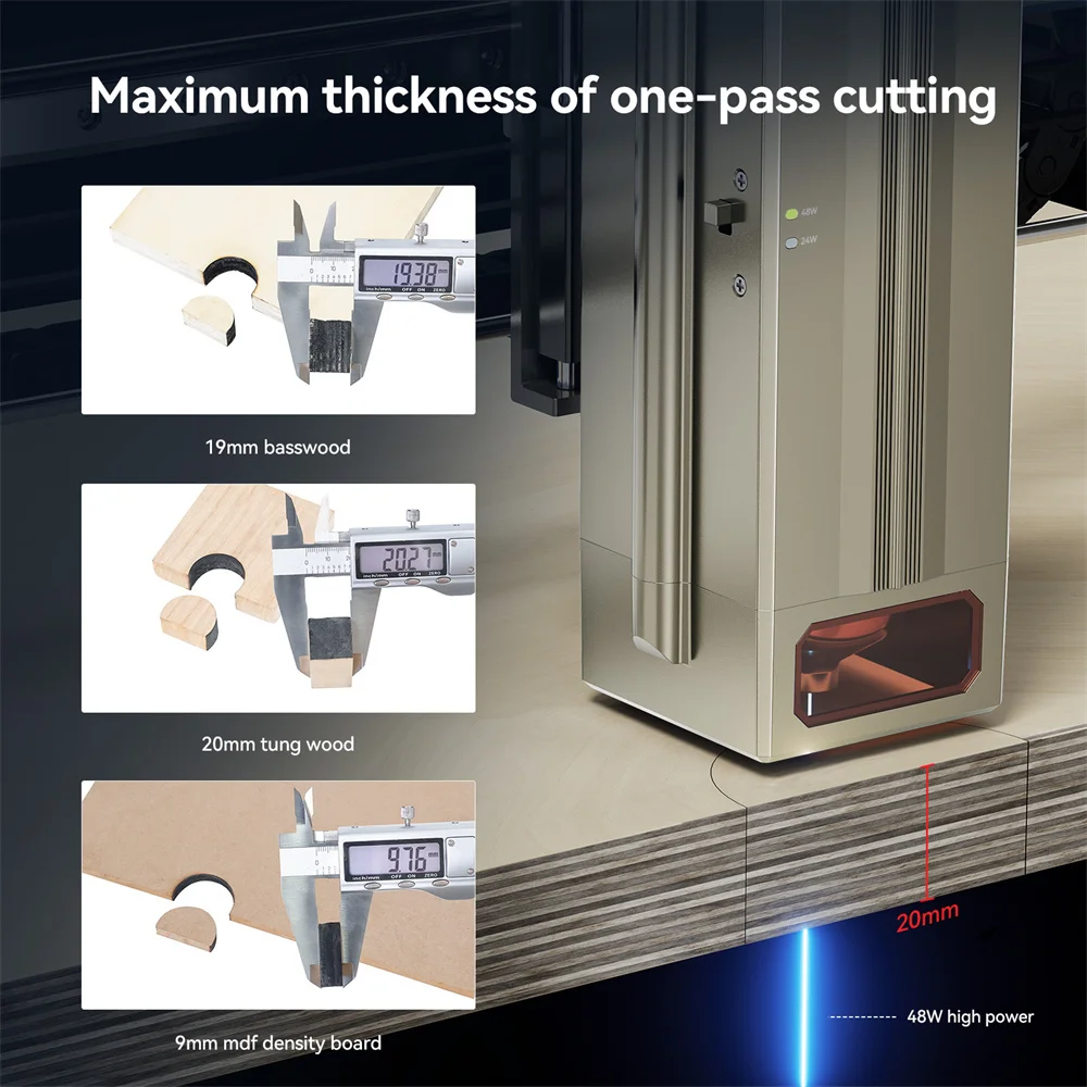 AtomStack S40 Pro 24W/48W Laser Engraver Cutter with Dual Pump Auto Air Assist 210W Wood Metal Acrylic Stainless Steel Engraving