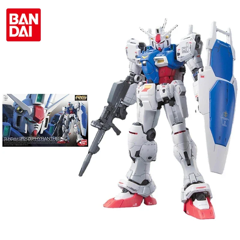 Bandai Gundam Model Kit Anime Figure RG 1/144 RX-78 GP01 Zephyranthes Genuine Gunpla Model Action Toy Figure Toys for Children