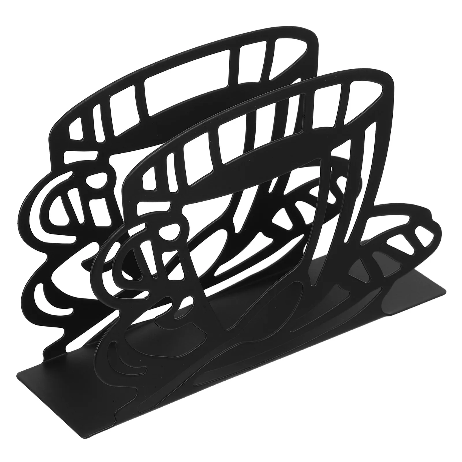 

Black Metal Napkin Holder: Coffee Cup Shaped Standing Dispenser for Table Napkins Storage in Cafe Restaurant Home Farmhouse