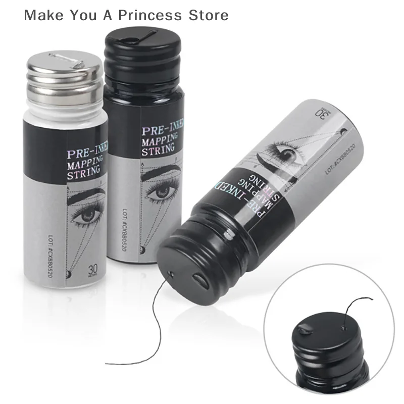 

【HBA】30m Black/White Microblading Mapping String Pre-Inked Eyebrow Marker Thread Tattoo Brows Pre Inked PMU Mapping String