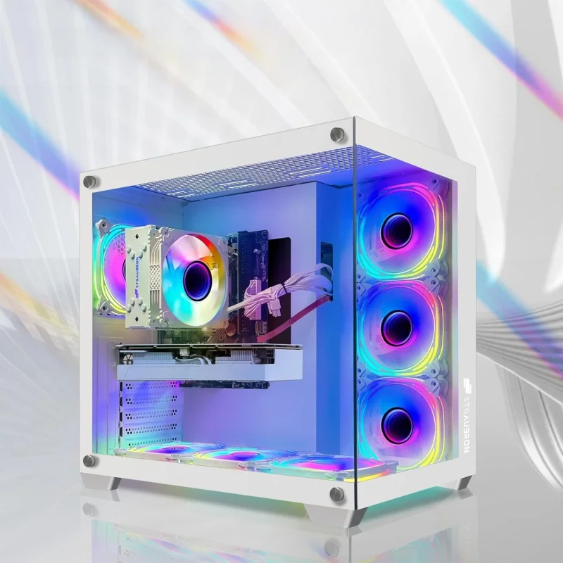 Gaming PC, GeForce RTX 3060 Ti 8G,  Core i7-8700 up to 4.6G, 16G DDR4, 1T SSD, 600M WiFi, BT 5.0, RGB Fan x7, Win