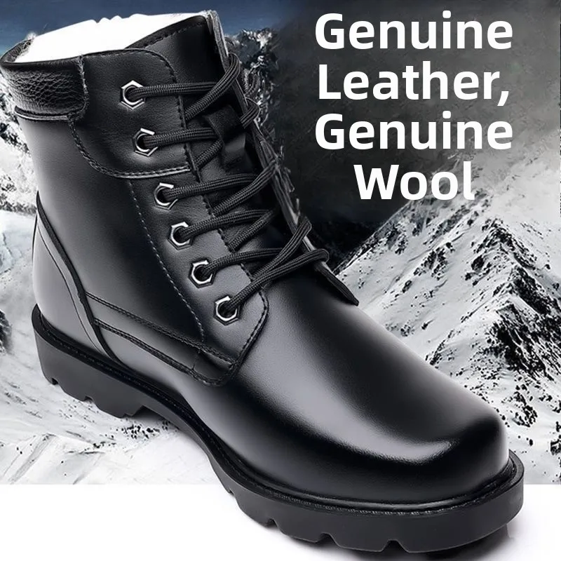 

Men's Winter Cotton Shoes Thickened Warm Wool Snow Boots Outdoor Waterproof Cotton Boots Boots Short Tube Height