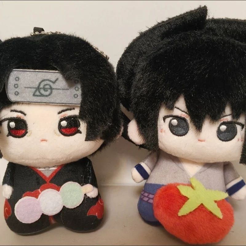 Japanese Anime Naruto 10Cm Sasuke Uchiha Naruto Uzumaki Chest Magnetic Detachable Plush Toy Couple Backpack Hanging Doll Gift