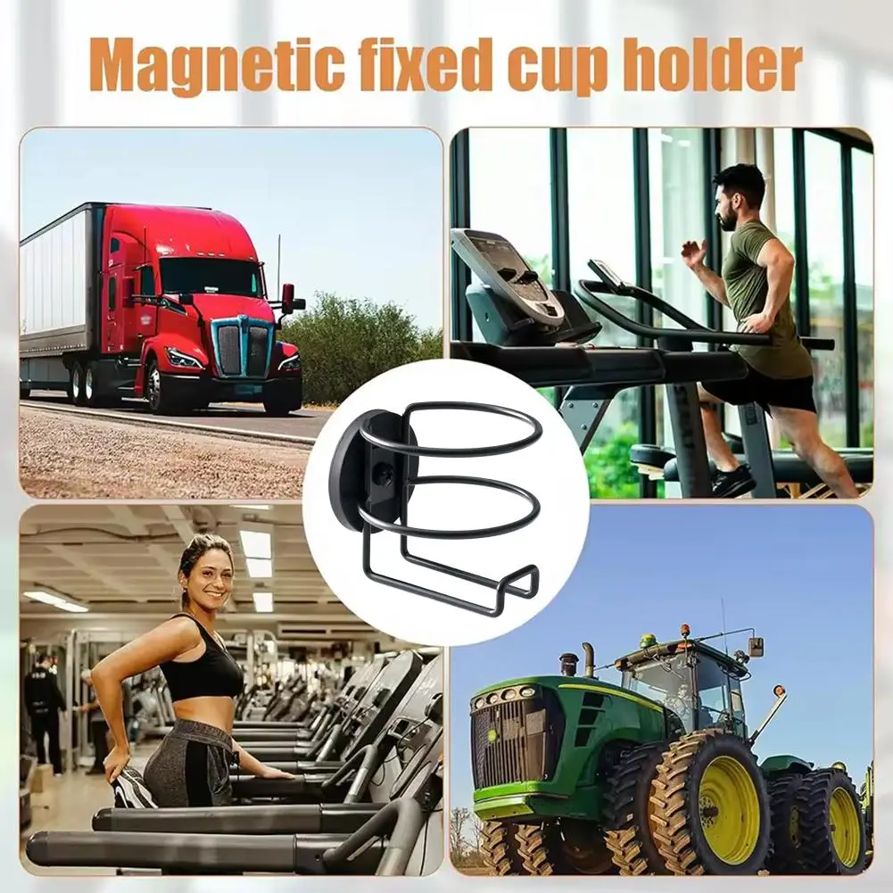 Double Fence Cup Holder Car Magnetic Cup Holder  Easy Install Beverage Bottles Organizer for Vehicles for Tractor Trucks and SUV