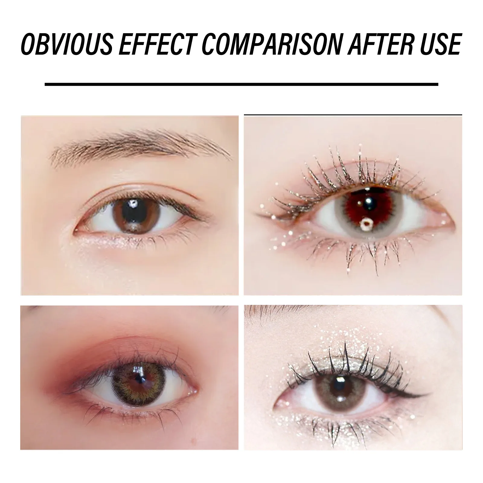 5pcs Diamond Glitter Mascara Quick Dry Long Lasting Waterproof Curling Thick Shiny Eyelash Sexy Mascara Stereotyping For Makeup