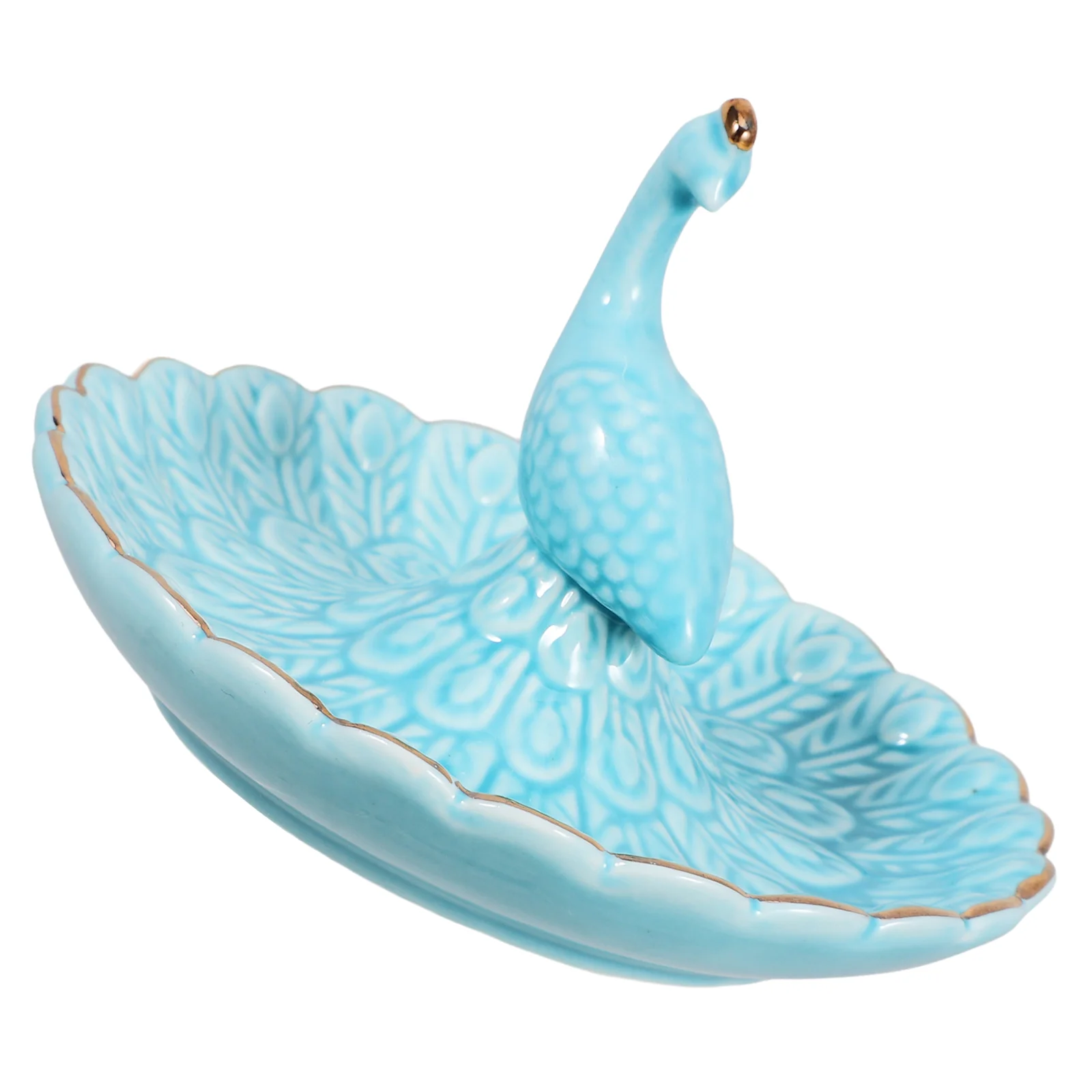 

Фарфоровый Органайзер-безделушка, поднос для украшений в виде павлина, декор для свадебной церемонии, декоративная керамическая тарелка