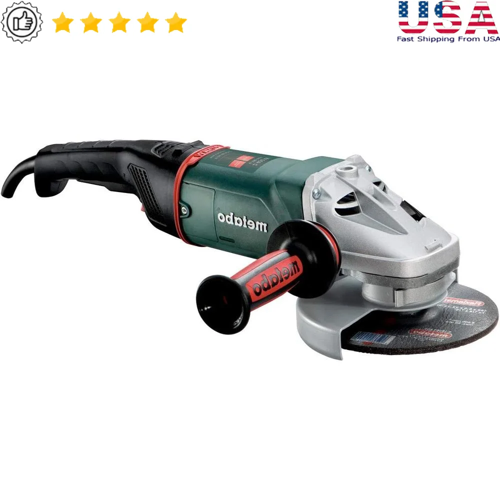 7-Inch Angle Grinder 8500 RPM 15 Amp Paddle Switch Vibration Dampening Anti-Kickback Adjustable Guard Safety Clutch Dust