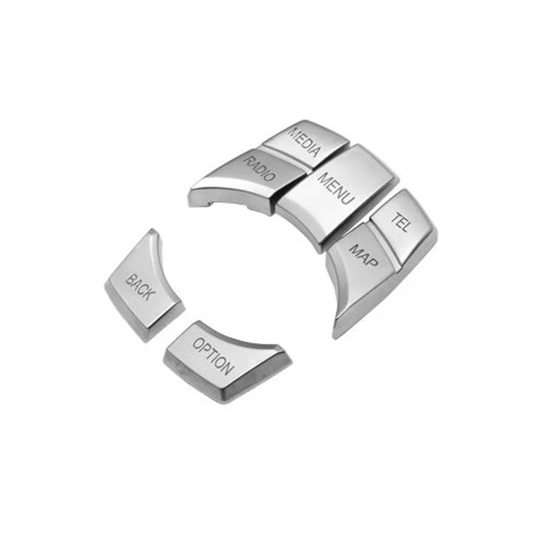 For BMW 5 6 7 Series F10 F18 GT F07 2011 2012 2013- 2017 5pcs ABS Chrome Car Center Control Multimedia Button Cover Sticker Trim