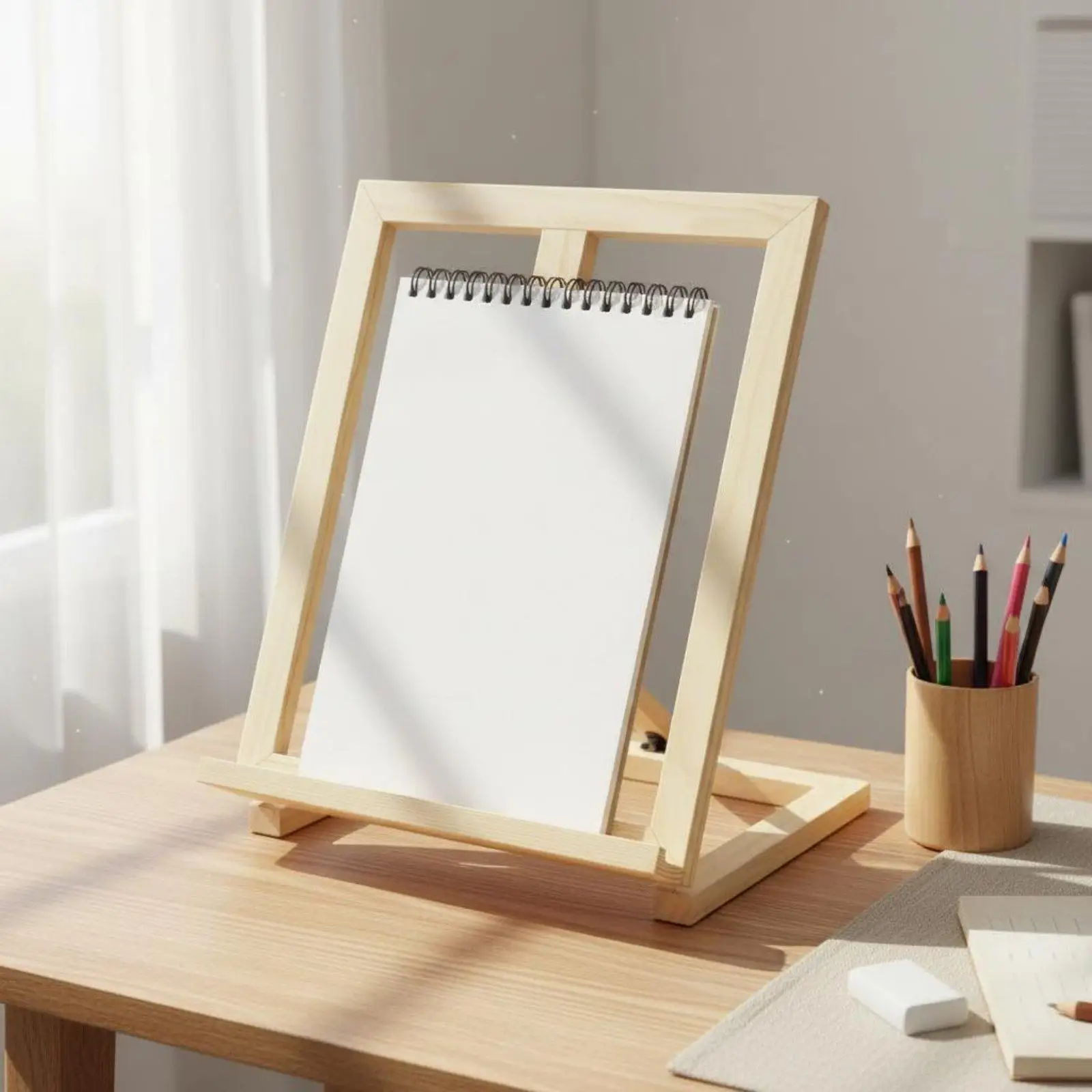 Foldable Easel Wooden Art Stand Adjustable Tabletop Display Easel for Canvas Drawing Artists
