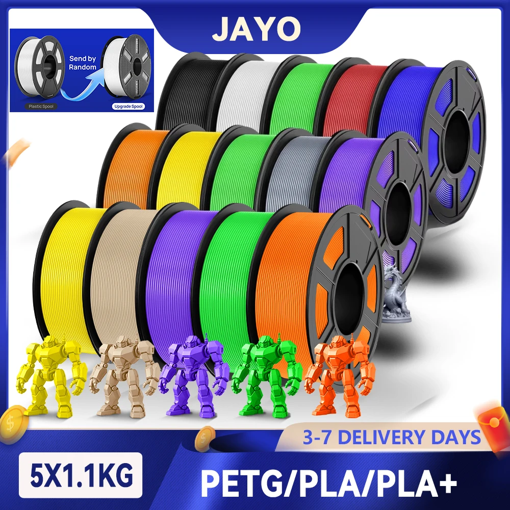 JAYO 5,5 kg – filament do drukarek 3D, skład: PETG/PLA/PLA PLUS, średnica 1,75 mm, 100% wolny od pęcherzyków, nietoksyczny, materiały do druku 3D, przeznaczony do drukarek 3D i długopisów 3D. — zdjęcie produktu 7