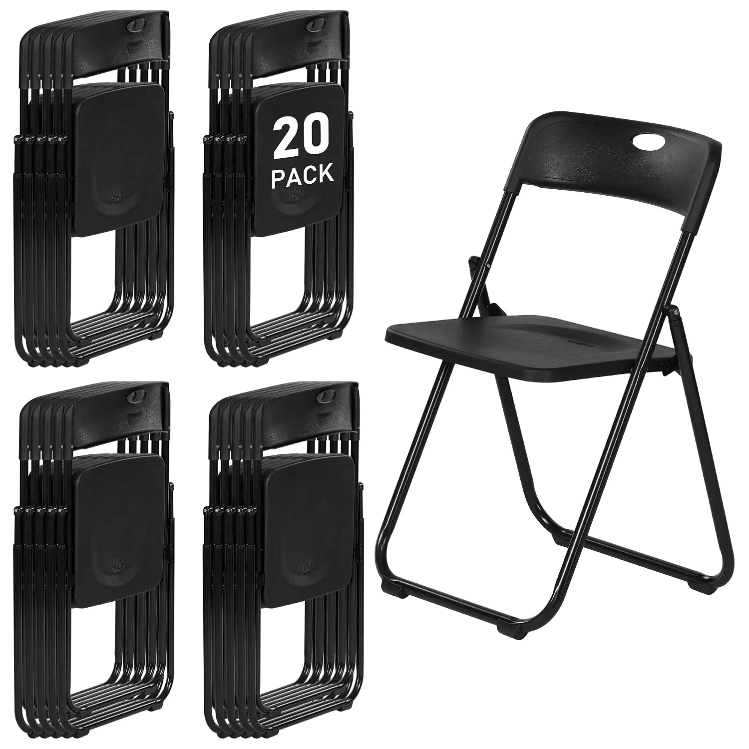 300lb Capacity Metal Frame Portable Stackable Commercial Seat for Party Events Wedding Office Picnic Indoor Outdoor
