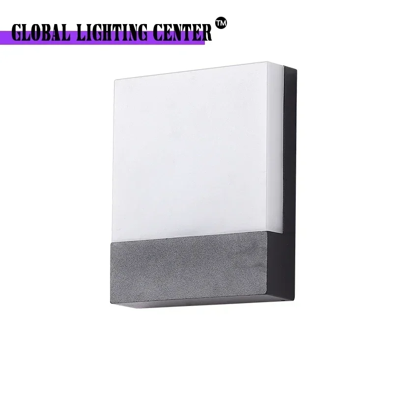 Lámpara de pared LED cuadrada Simple, iluminación de pared acrílica, carcasa de aluminio, luces de porche para exteriores, decoración del hogar, 15W, 110-240V