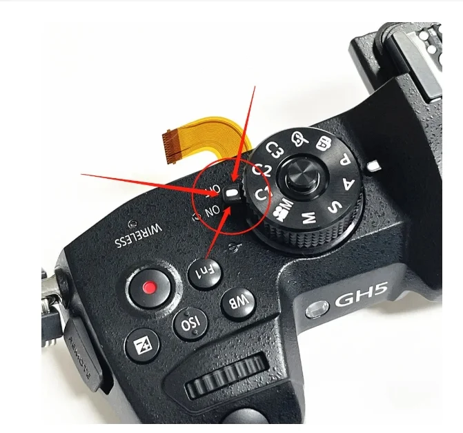 Imagem -02 - Power Switch Botão Top Cover para Câmera on e Off Switch on e Off Switch Toggle Lever Rod Substituição da Câmera Peça de Reposição Gh5 Gh5s Novo