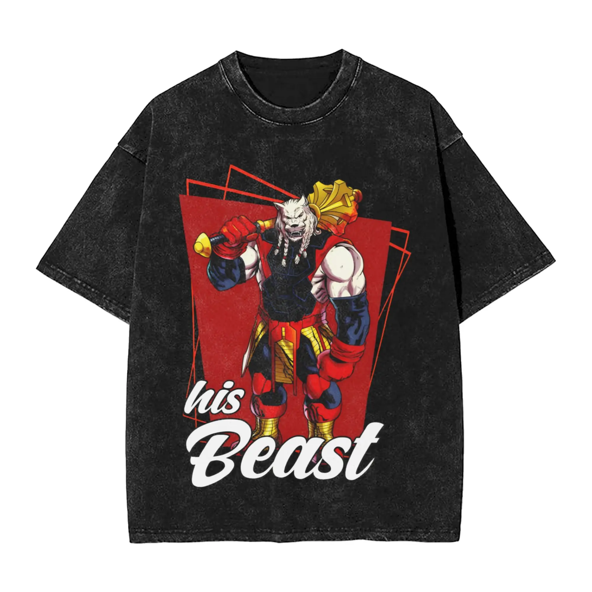 Invincibles Battle Beast His Beast Art Men's T Shirt Washed  Vintage Tees Short Sleeve Crewneck T-Shirt Cotton Big Size Clothes