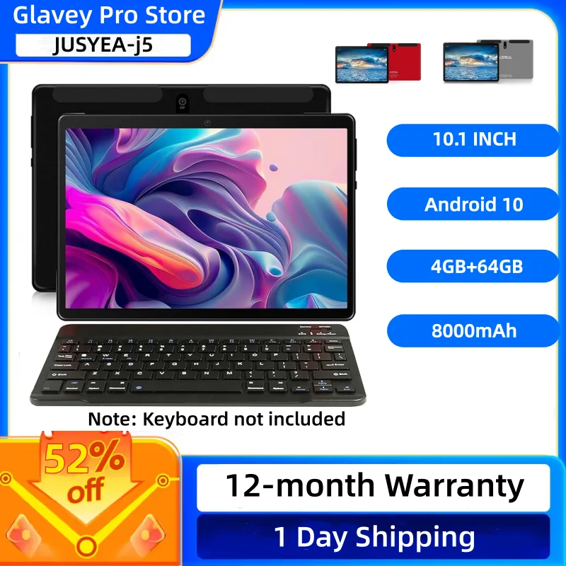 

J5 Type-C Android 10 Планшетный ПК 10,1 ДЮЙМА 4 ГБ ОЗУ 64 ГБ ПЗУ 1280*800 IPS Dual Camears Батарея 8000 мАч WIFI Bluetooth 5.0