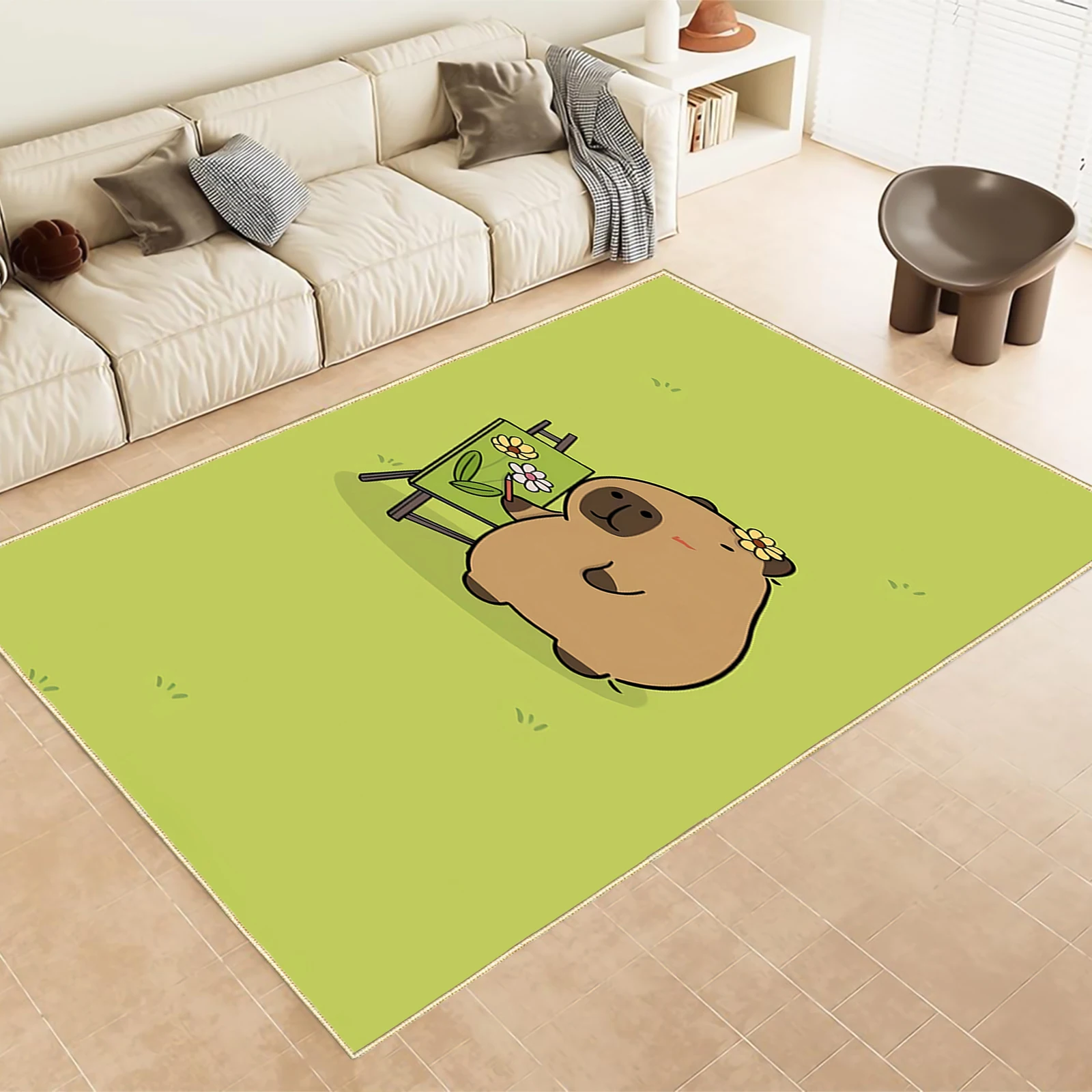 

Коврик-мат с изображением капибары для спальни, гостиной, декора дома и дивана