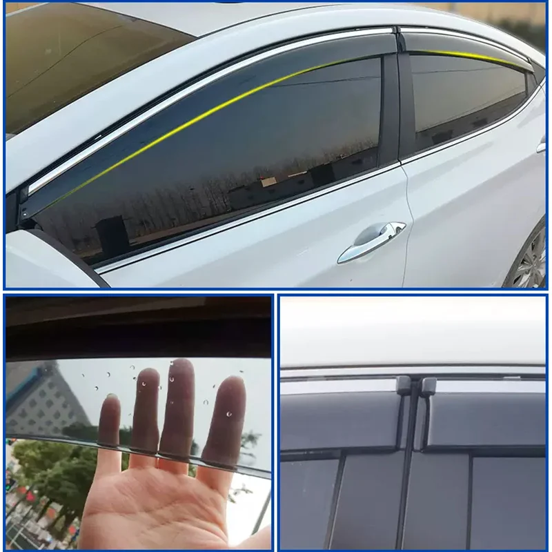 Visera de ventana de coche para Nissan Qashqai J11 Rogue Sport 2014 ~ 2022 2015 2016 2017 2018 2019 2020 2021, ventilación lateral, protector contra la lluvia y el sol, Deflector de toldo, accesorios de refugio