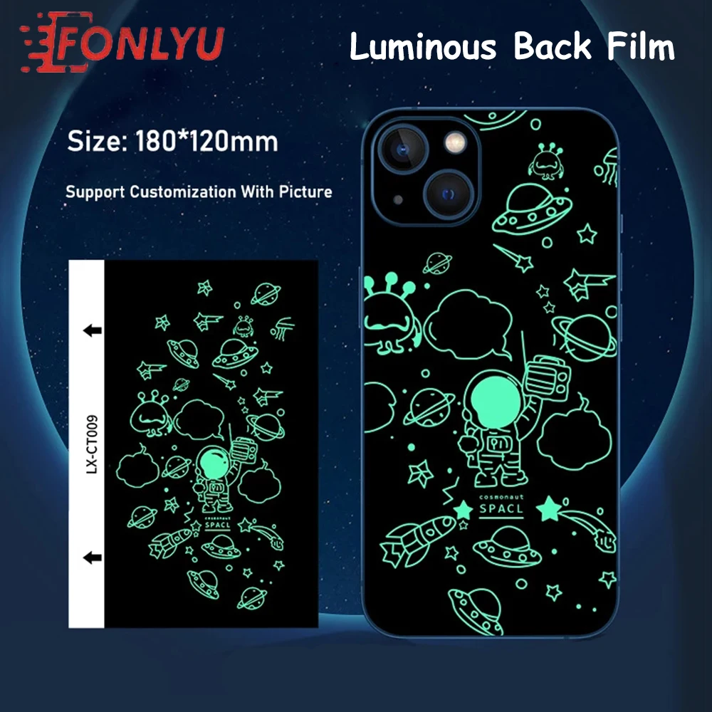 

FONLYU Florescent Back Protective Film For Smartphone Skin Cutting Plotter Luminous Back Sticker DIY Phone Cases