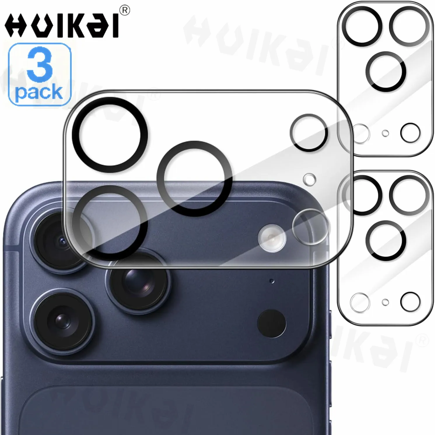 3 Pack For iPhone 18 Pro Max iPhone 17 Pro Camera Lens Protector Drop Protection Friendly 9H Transparent Tempered Cover Screen