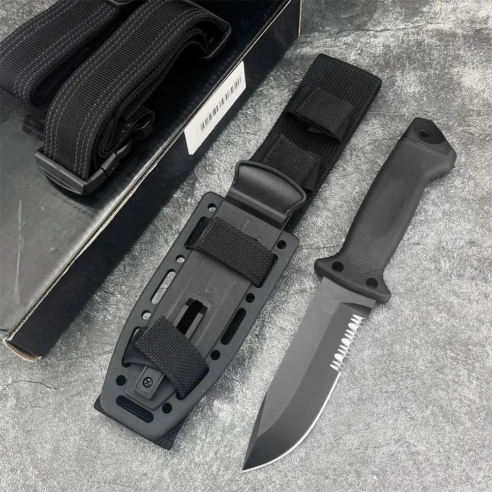 Cuchillo recto de supervivencia táctica para exteriores GB1400, portátil con funda, herramientas multifuncionales de autodefensa para caza en la naturaleza