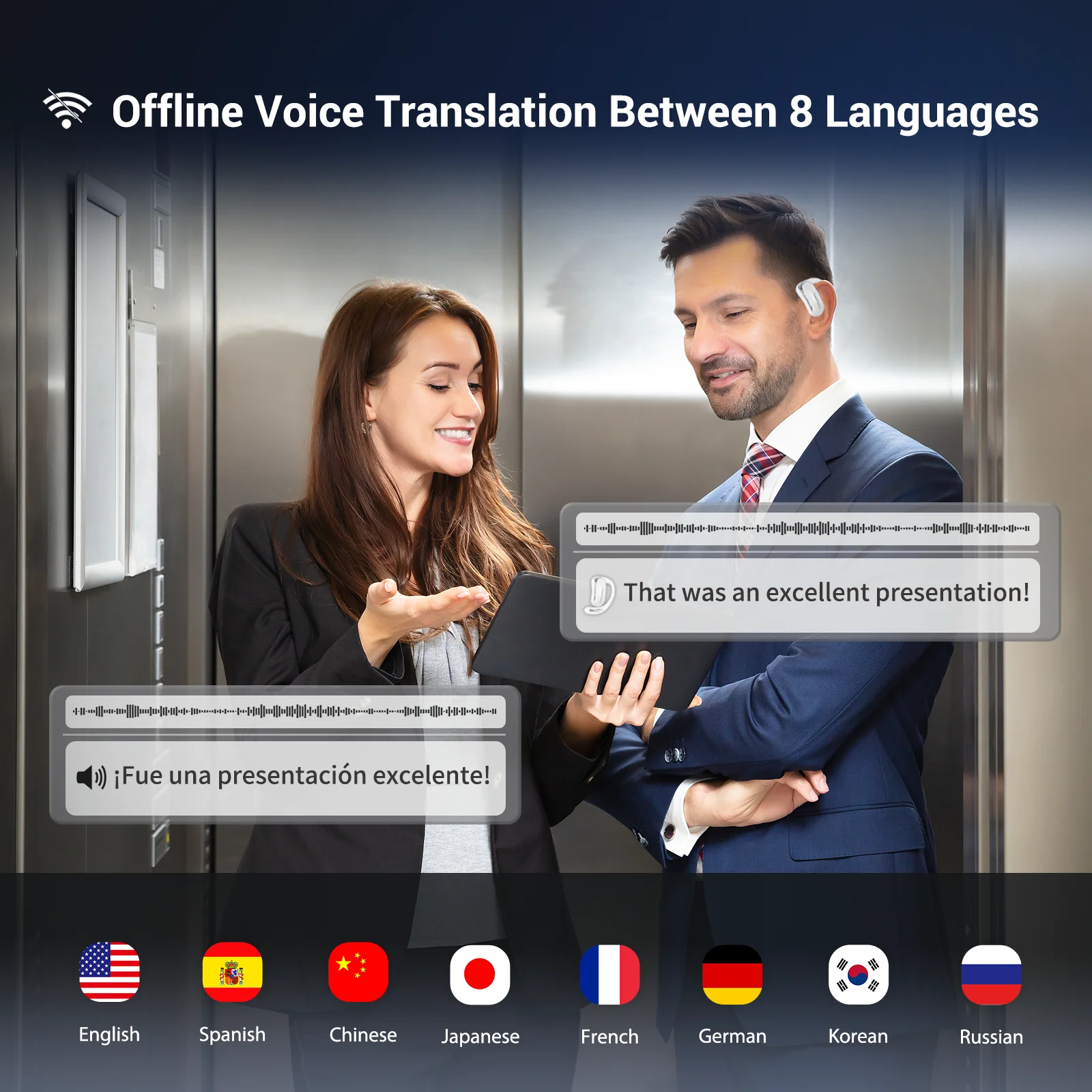 Wooask F56 AI language translator Real Time Two-way Voice Translator Device 144 Languages&8 Offline Translator earbuds