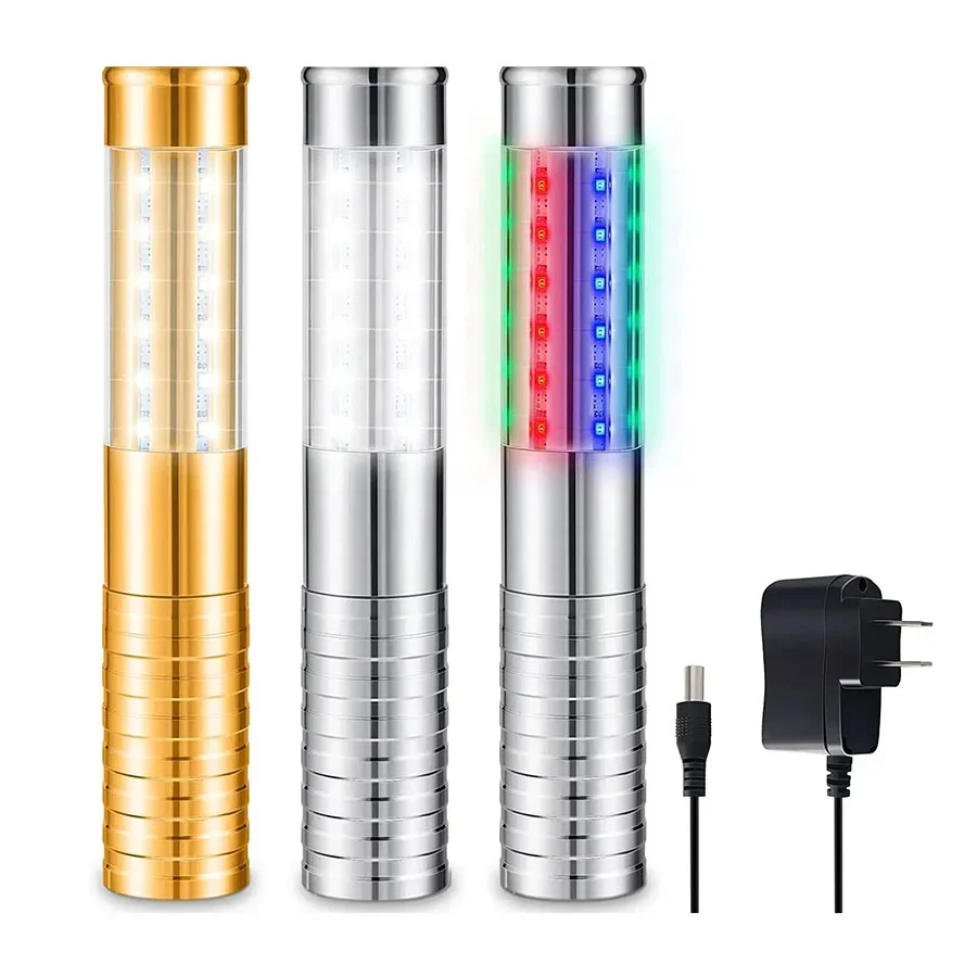 Bar Champagnefles Service Licht Aluminium Metaal Nachtclub Led Strobe Baton Flash Stick Elektronische Fles Sterretjes Voor Feest