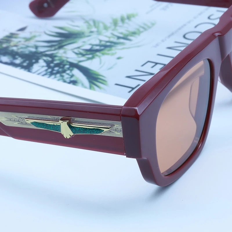 THUNDERCLOUD Sunglasses Thick Acetate Luxury Men Sunglasses Women Vintage Retro Outdoor Eyewear Shades for Sun with Case