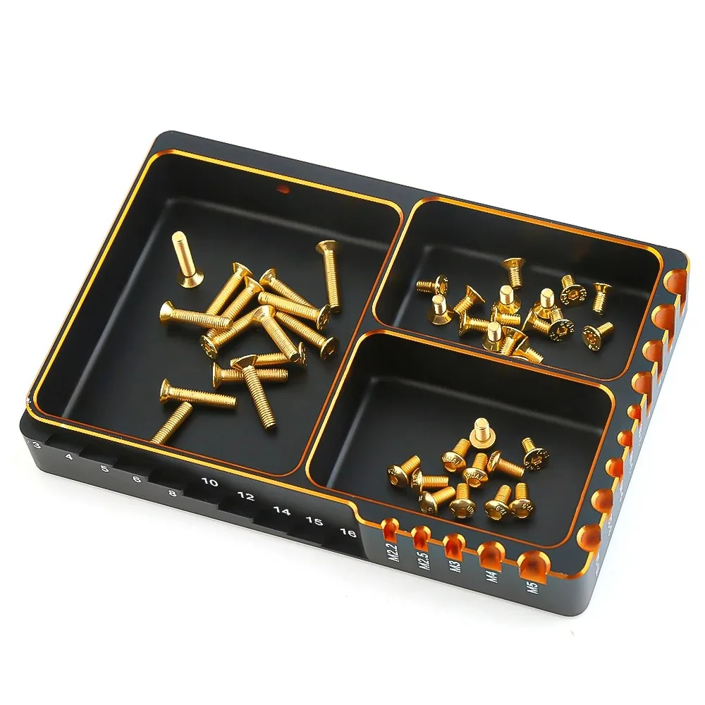 120*80*13mm CNC Aluminium Multifunction Screw Tray Nut Gasket Storage Tool for RC Car Boat Airplane Model HSP RC Car