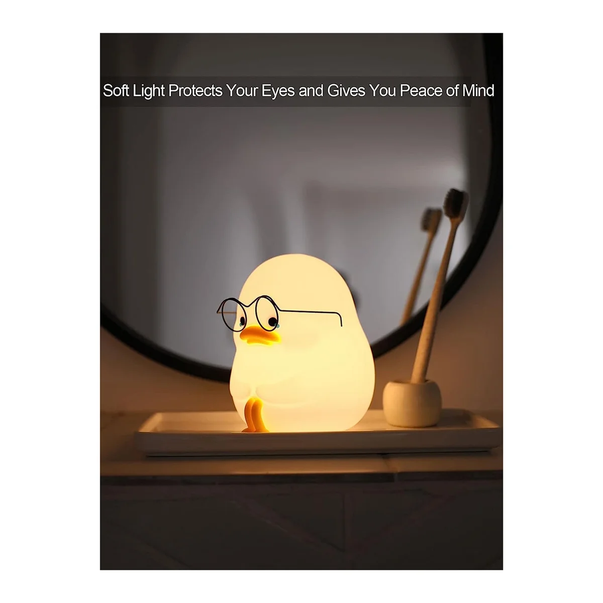 Luce notturna per bambini Happy Duck, luce notturna in Silicone per bambini, lampada in Silicone carina e dimmerabile per una buona notte B