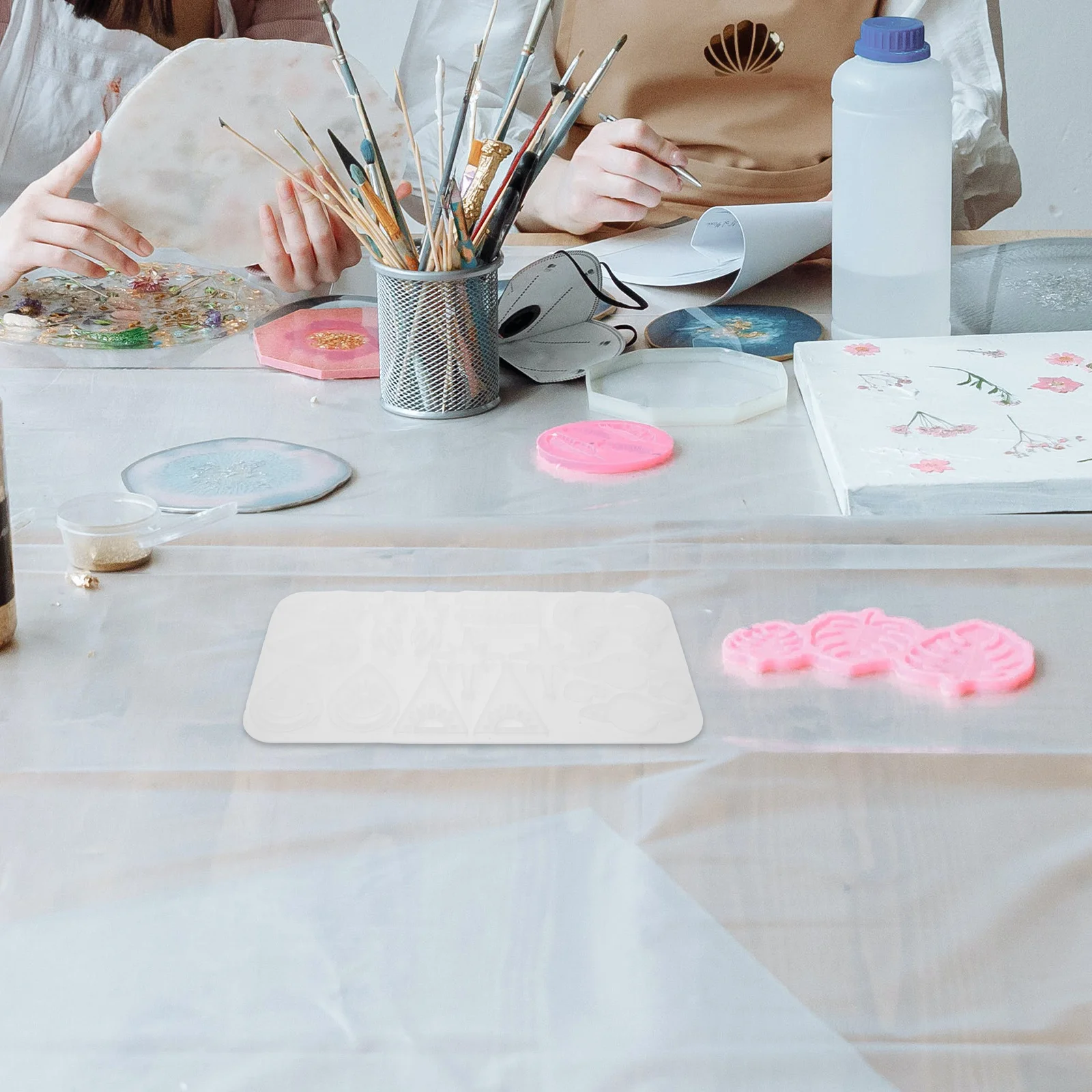 قوالب الراتنج القرط لتقوم بها بنفسك قوالب قلادة سيليكون هندسية نجمة القمر شكل المفاتيح الحرفية الراتنج قوالب الصب مجوهرات سيليكون #5