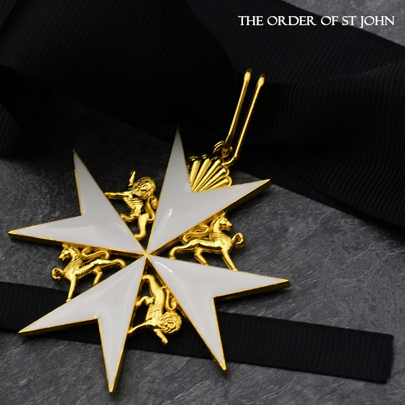 England Jerusalem The Order of St. John The Hospital Order Commander's Cross Medal Jerusalem Knights Hospitaller Metal Badge