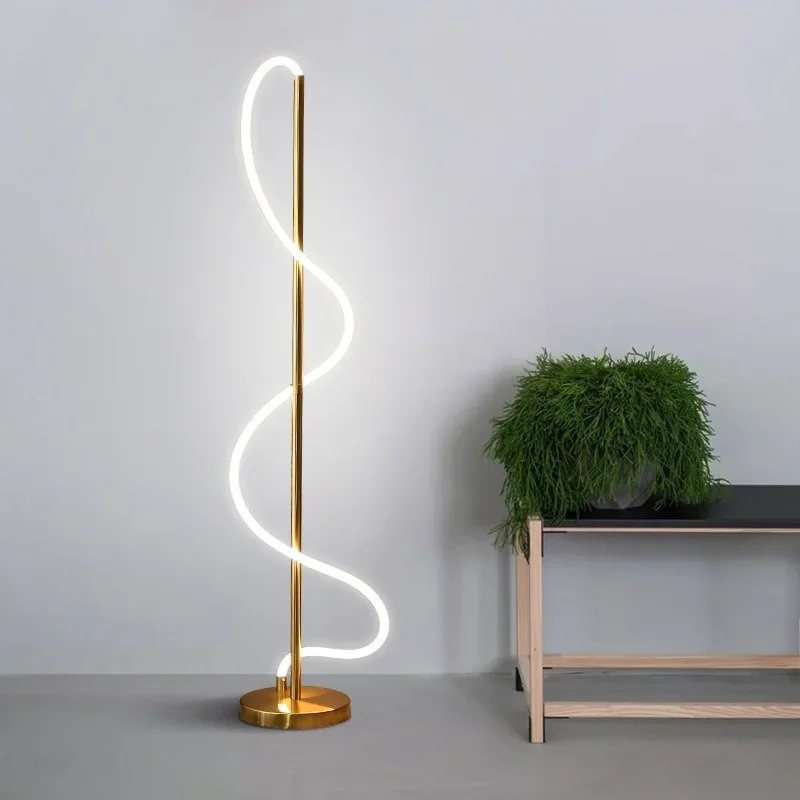 

Modern Minimalist LED Floor Lamp Nordic Creative Hose Note Table Living Room Bedroom Bedside LED