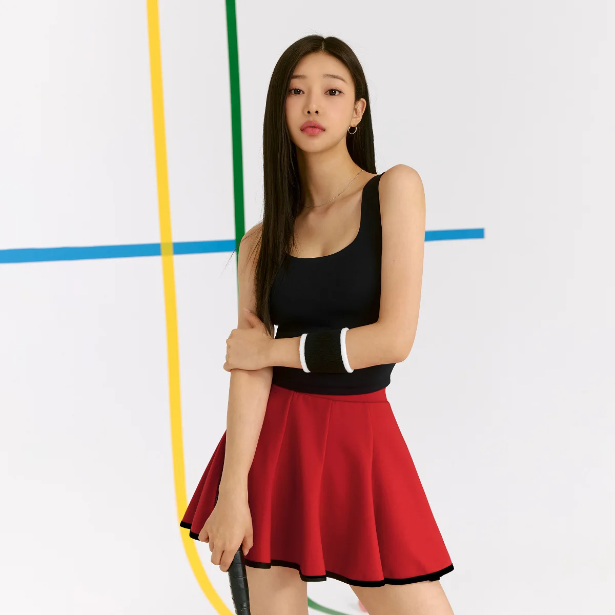 2024 Spring and Autumn Casual Sports Skirt Set Contrasting Sports Running Jacket with Golf Culottes Tennis Skirt