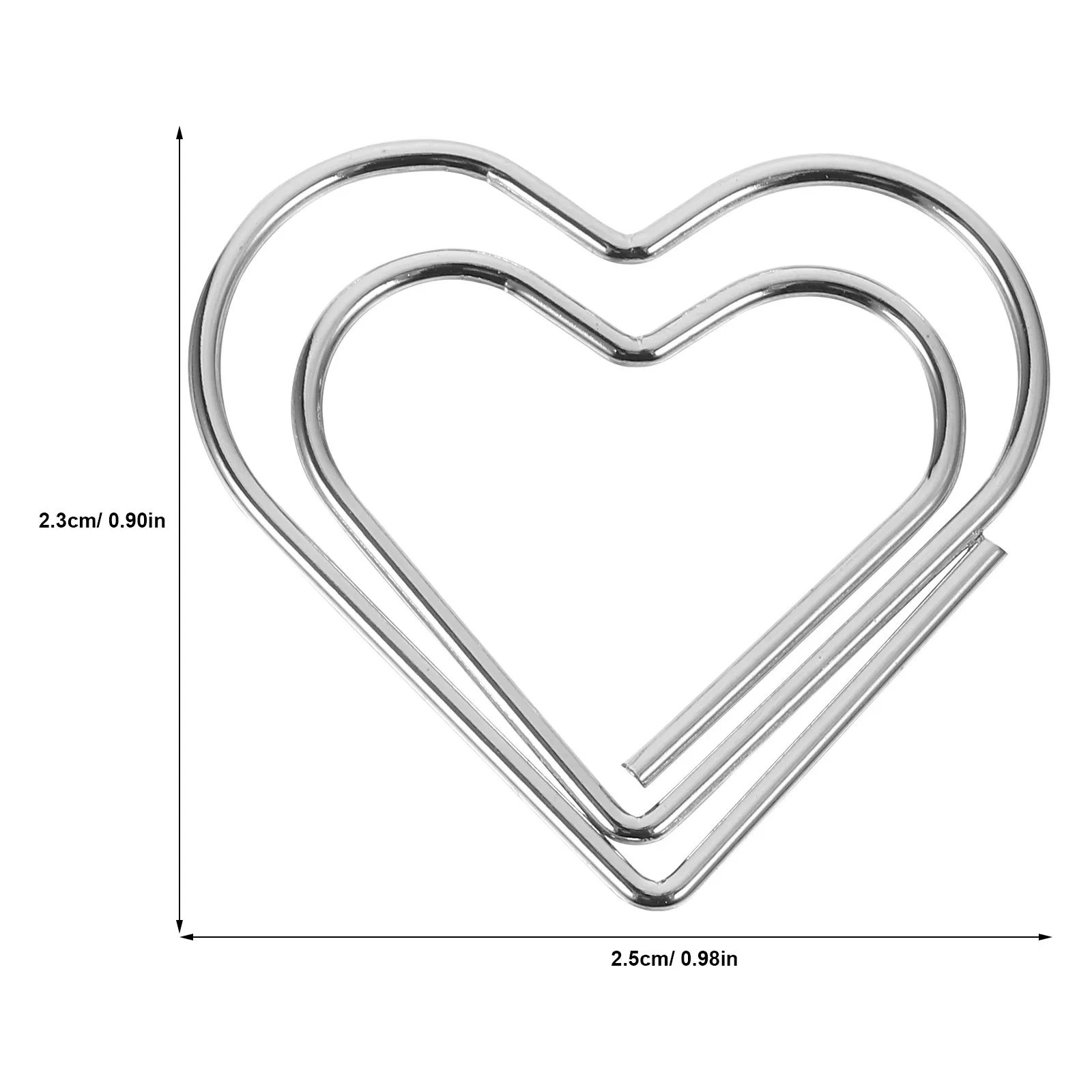 100 Uds Clips para tarjetas de amor Clips de papel de modelado de corazón de Metal lindos Clips para documentos de oficina para estudio escuela organización del hogar