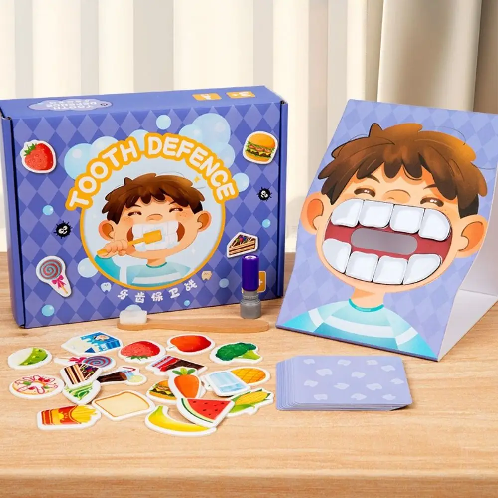 

Paper Tooth Defence Board Game Montessori Parent-Child Interaction Oral Hygiene Toys Logical Thinking Simulation
