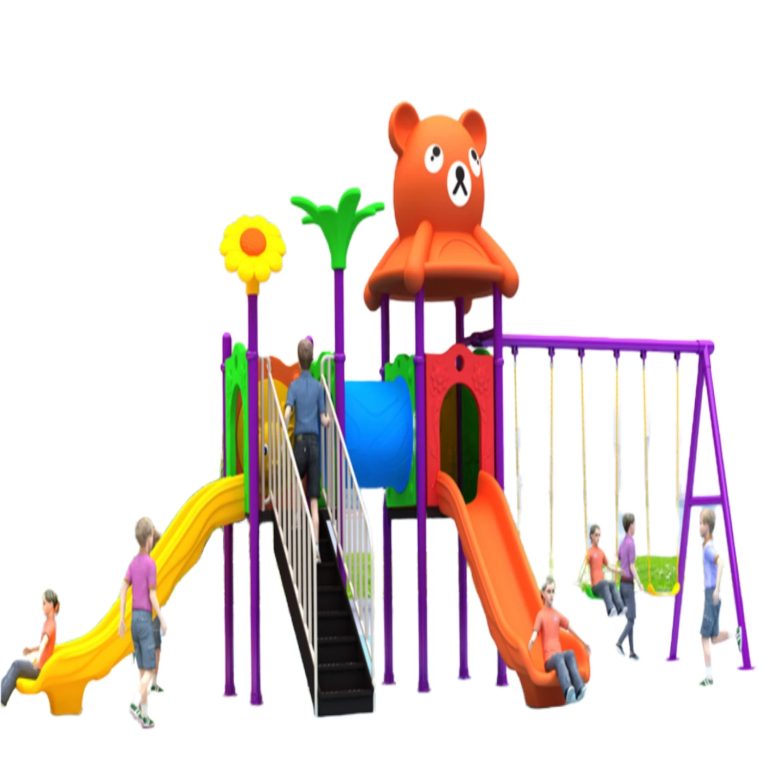 Factory supply slide climbing for children outdoor games slide and swing  sports complex Various sizes and styles