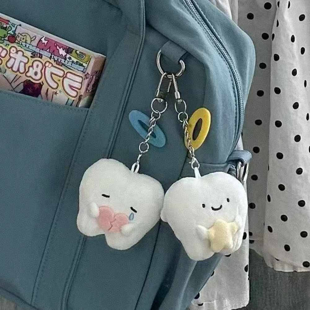 Cute Creative Tooth Wings Plush Doll Toy Kawaii Plush Cartoon Doll Keychain Backpack Pendant Bag Decoration Accessories Gifts