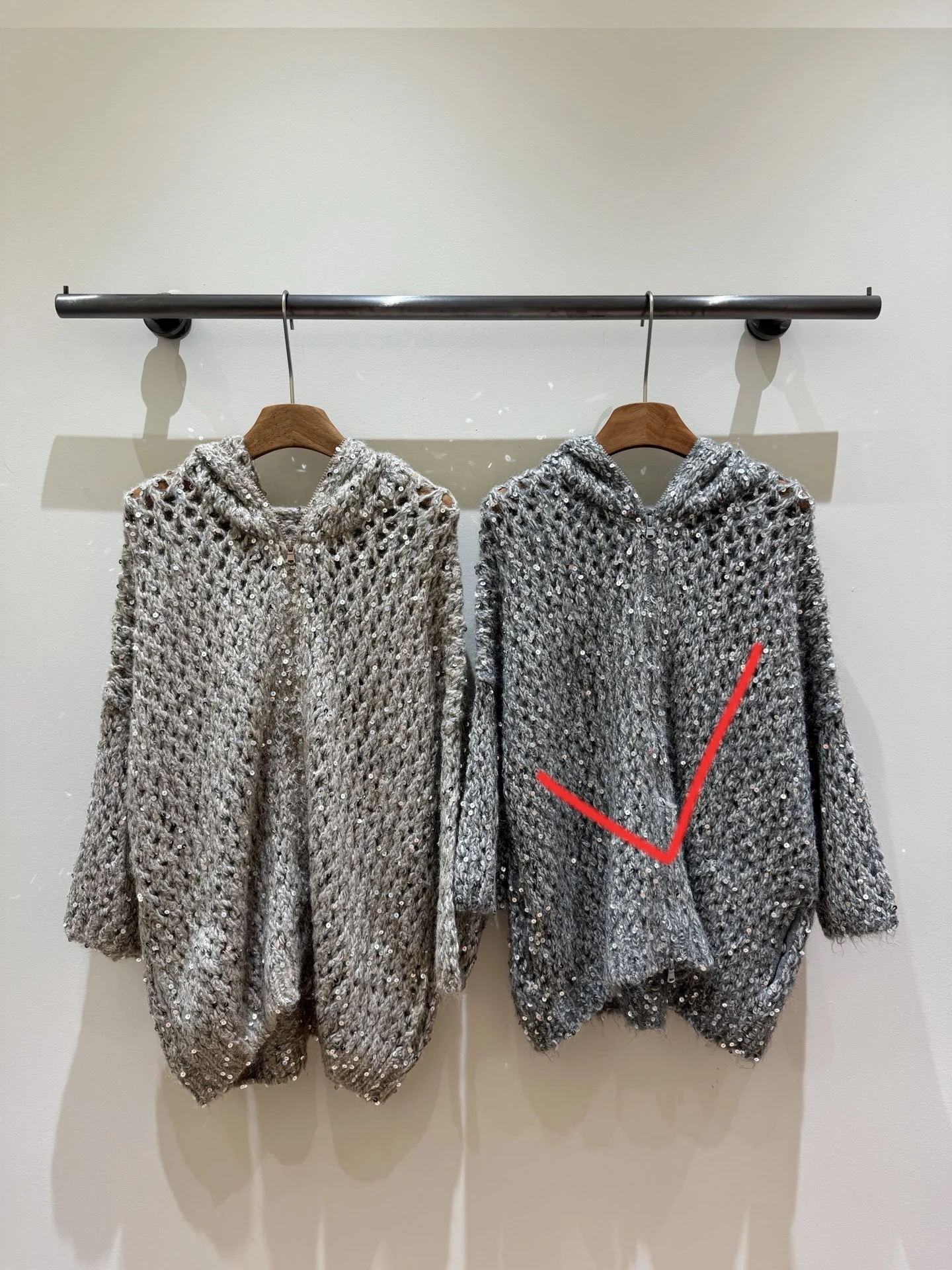 Women'S High-Quality Mohair-Blend Sequined Openwork Cardigan (New For Autumn/Winter 2026)