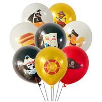 Pirate Theme Party Balloon Set, Nautical Party Decoration Props, Latex Balloon, Pirate Ship, 8Pcs