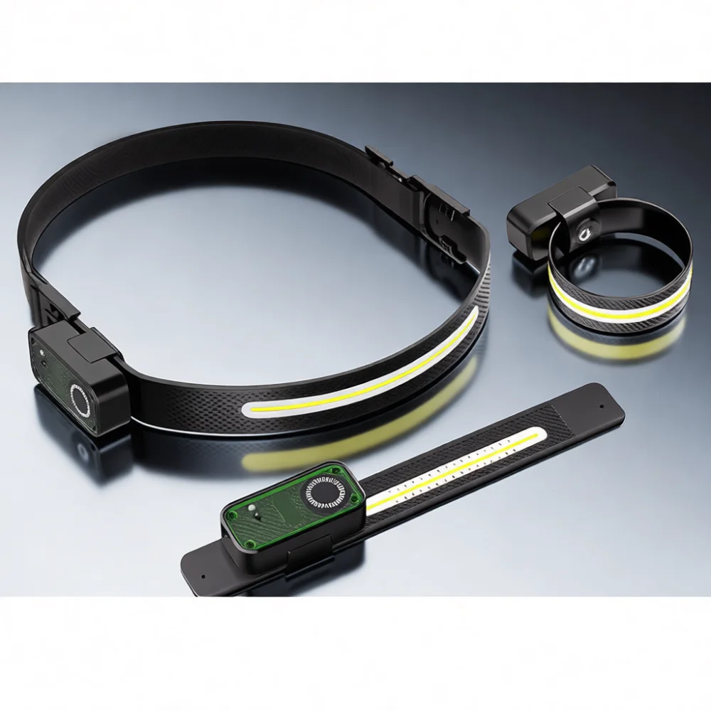 Multifunctional COB LED Headlamp Motion Sensor Rechargeable Wrist Light Magnetic Flashlight For Outdoor Camping Hiking Running