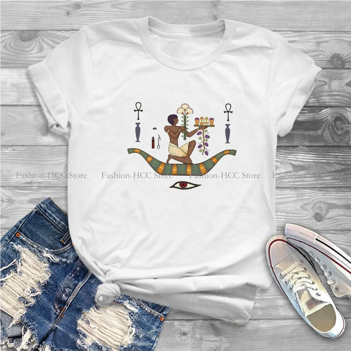 Ancient Egypt Culture Polyester TShirts Horus Eye Print Homme T Shirt Funny Tops