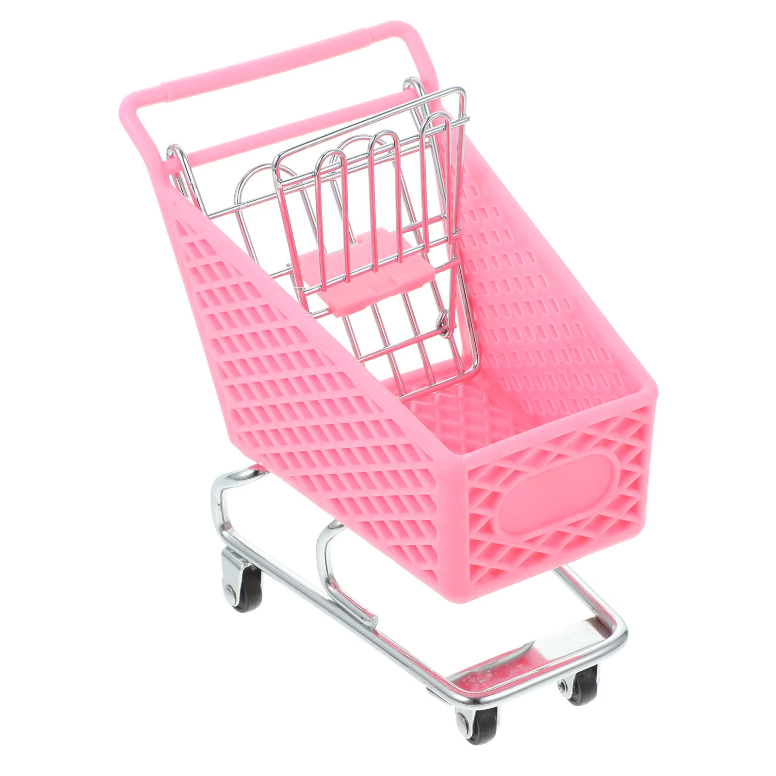 

Mini Shopping Cart Creative Storage Basket Rought Iron Metal Crafts Table Decoration Random Color Garden Supplies