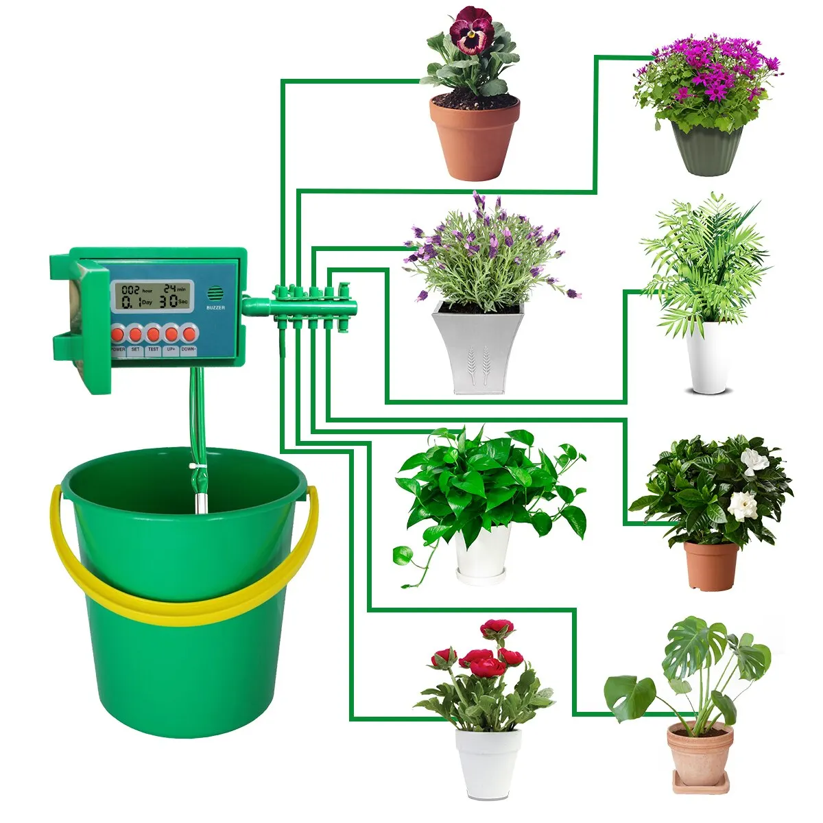 Automatyczny system zraszaczy do nawadniania z inteligentnym kontrolerem do ogrodu, Bonsai do użytku w pomieszczeniach