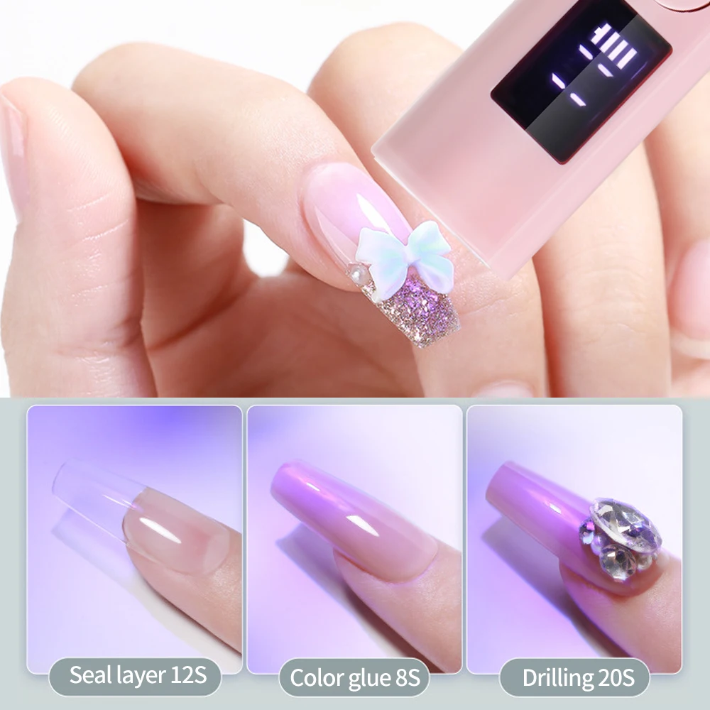 Portable Mini Nail Dryer Lamp UV LED Nail Light For Curing All Nail Gel USB Rechargeable Nail Art Tool Home Travel Use