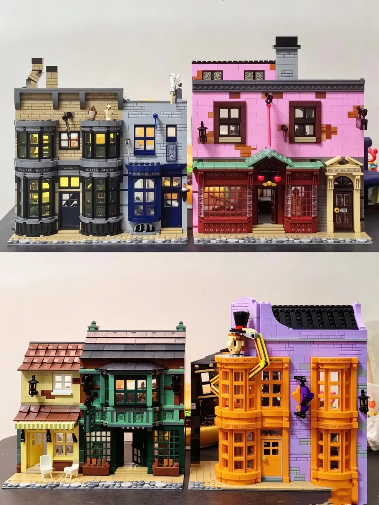 2026 Neu 5544 Teile Klassische Filmreihe Winkelgasse Puzzle-Modell Kompatibel mit Bausteinen Geeignet für Geburtstags- und Festgeschenke