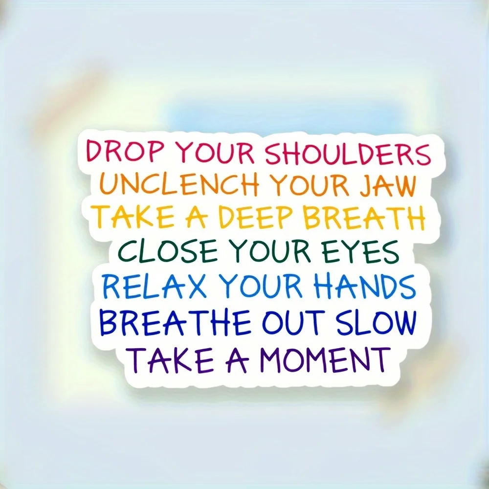 

1Pcs/5Pcs Mindfulness Reminder Desk Tape, Mental Health Self-Care Sticky Notes with "Relax Shoulders, Unclench Jaw" Message