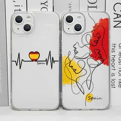 Fashion Spain Map Plane Travel Fly Ticket Bullfight Phone Case for IPhone 16 15 11 8 7 Plus 12 13 14 Pro Max Mini XS Clear Cover