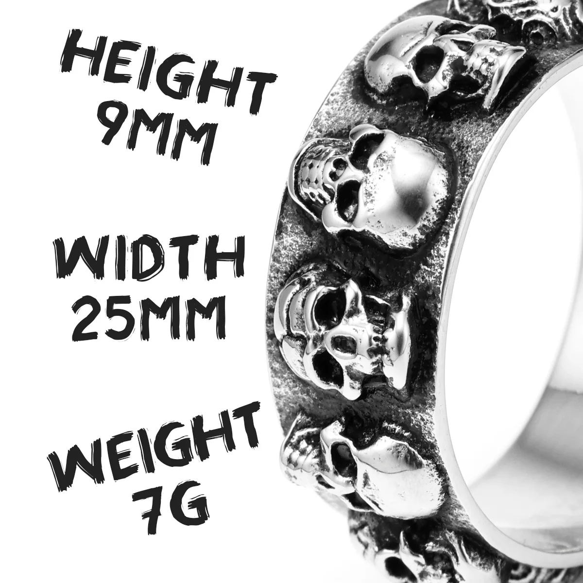 Punk Multi Skull Men Rings Stainless Steel Women Jewelry Gothic Rock Retro Black Cool Stuff Fashion Accessories Gift Wholesale