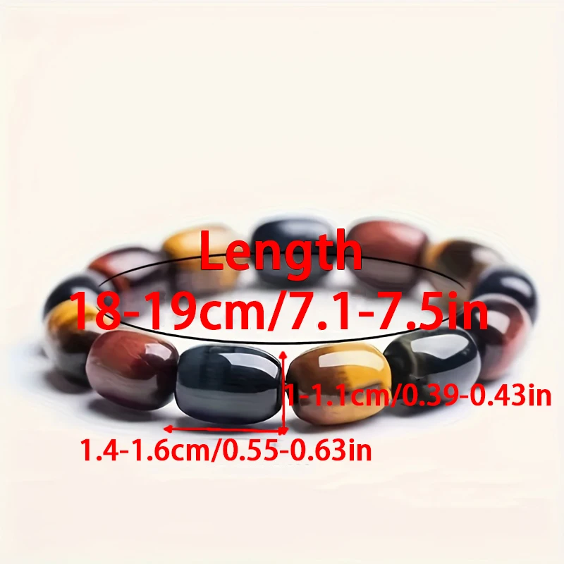 Fashion Colorful Tiger Eyes Bucket Beads Bracelet Men Charm Natural Stone Man Handmade Gifts Elastic Rope Beads Pulseras